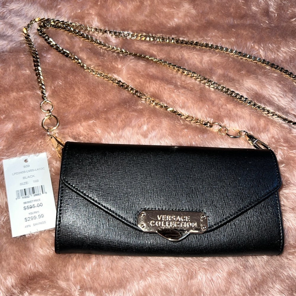 VERSACE COLLECTION CROSSBODY CHAIN WALLET